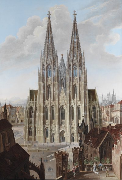 Vue de la façade ouest de la cathédrale de Cologne - Carl Georg Enslen